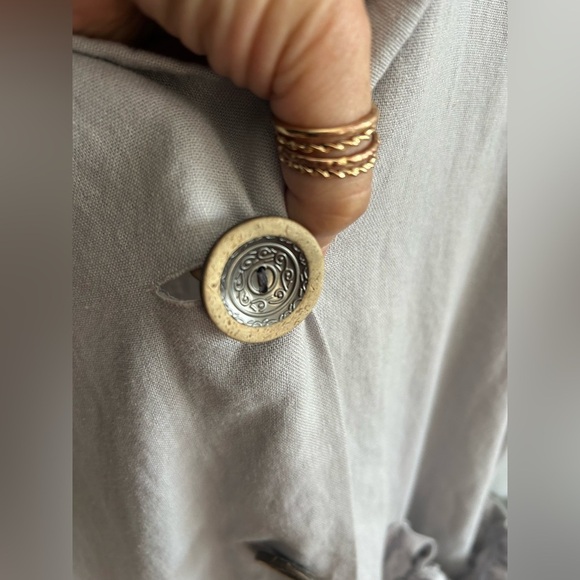 For Cynthia Gray Linen Lagenlook Boho  Asymmetrical Hem Minimalistic Dress L - Picture 5 of 11